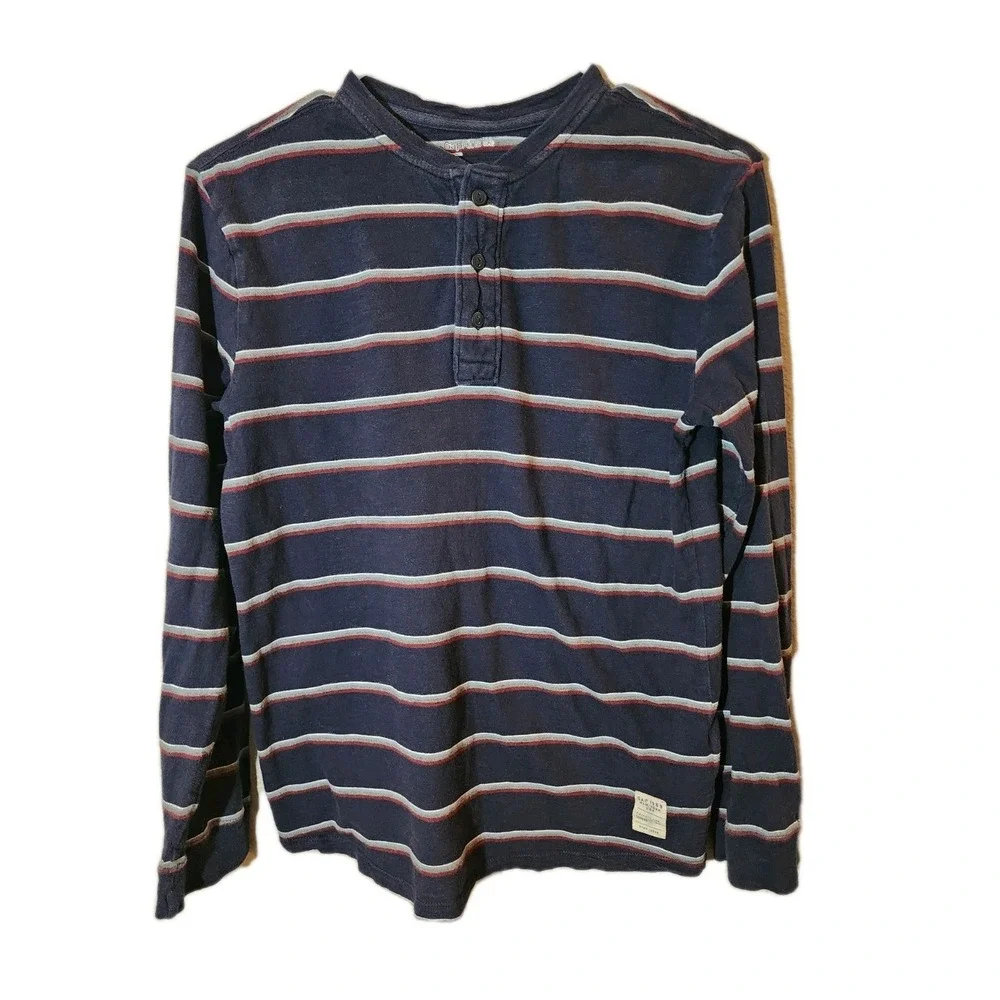 Gap Kids Boys Shirt, Size 14/16, Navy Blue Stripe, Long Sleeve, Cotton‎